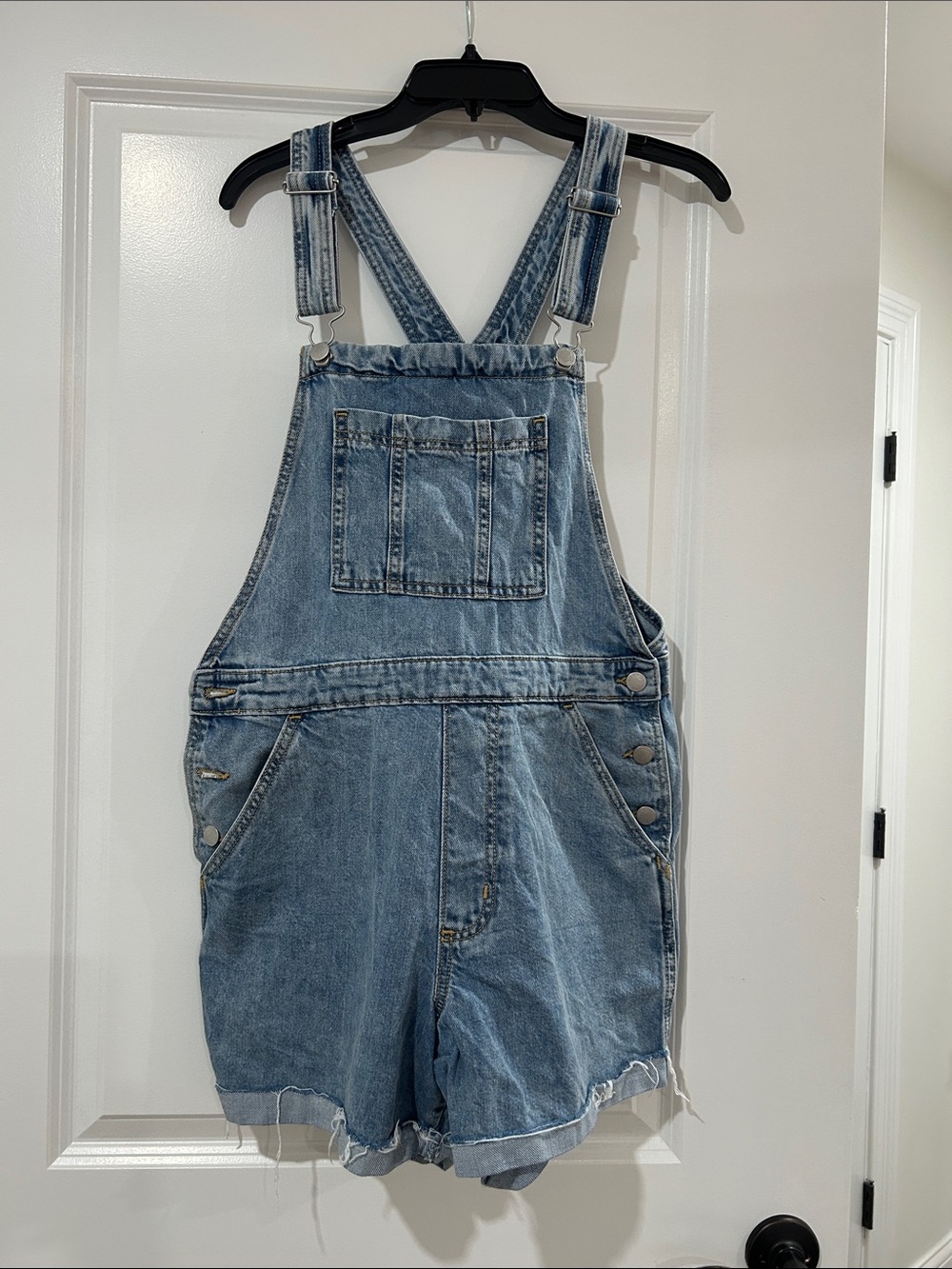 Denim Kids Short Overalls - Light Blue